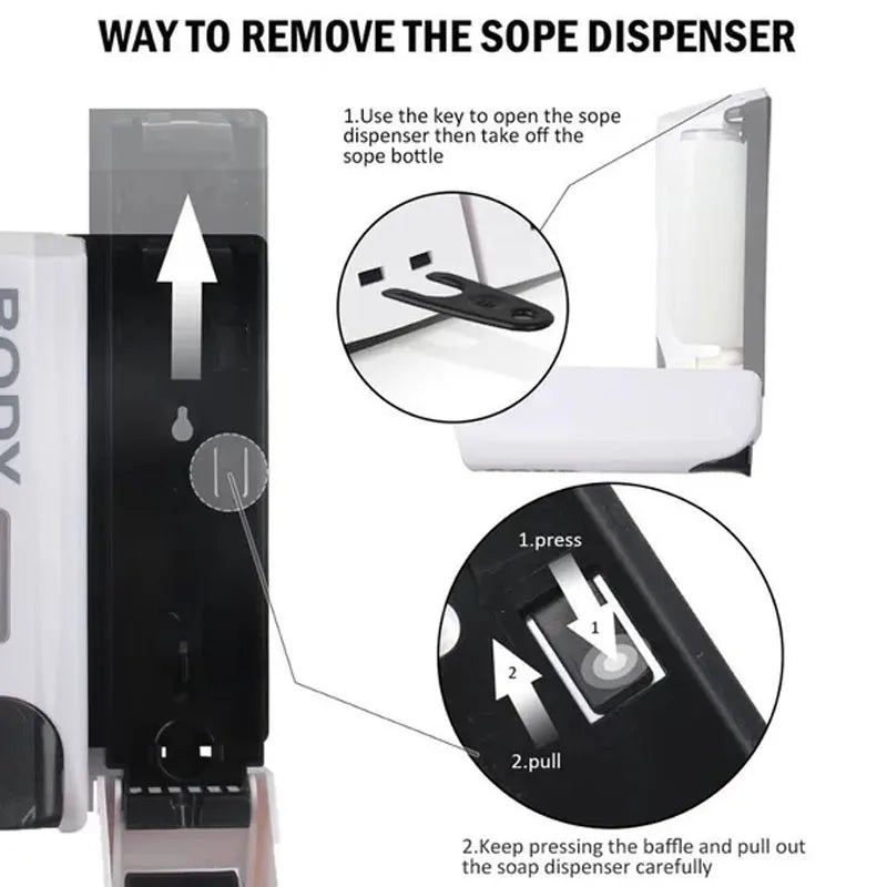 Wall-mount Shower Gel and Shampoo Dispenser