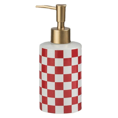 Fashionable Checkerboard Ceramic Soap Dispenser