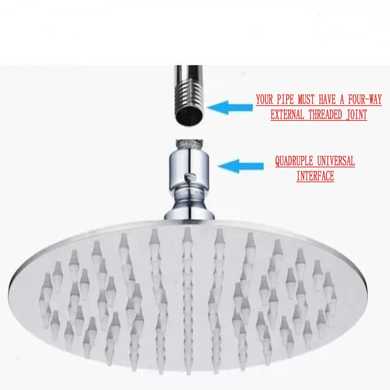6/8/10 Inch Ultra-thin Waterfall Shower Head