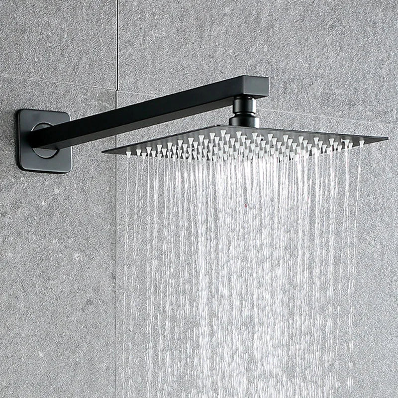 12x12 inch Black Rain Shower Head
